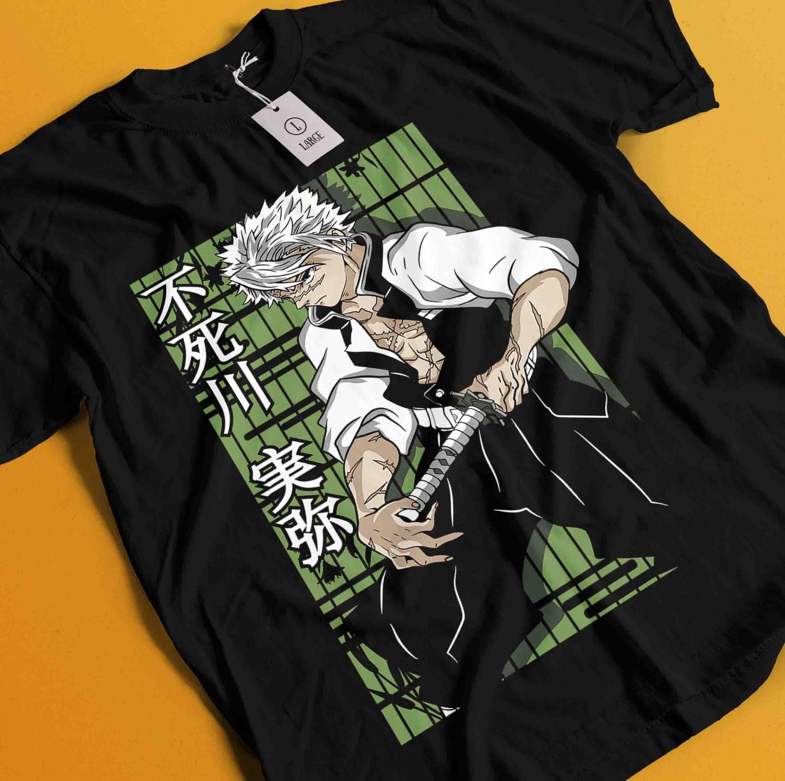 Demon Slayer Shirt Sanemi Shinazugawa Tshirt Tanjiro T-Shirt Mens Womens Tees Top Muzan Doma Genya XL