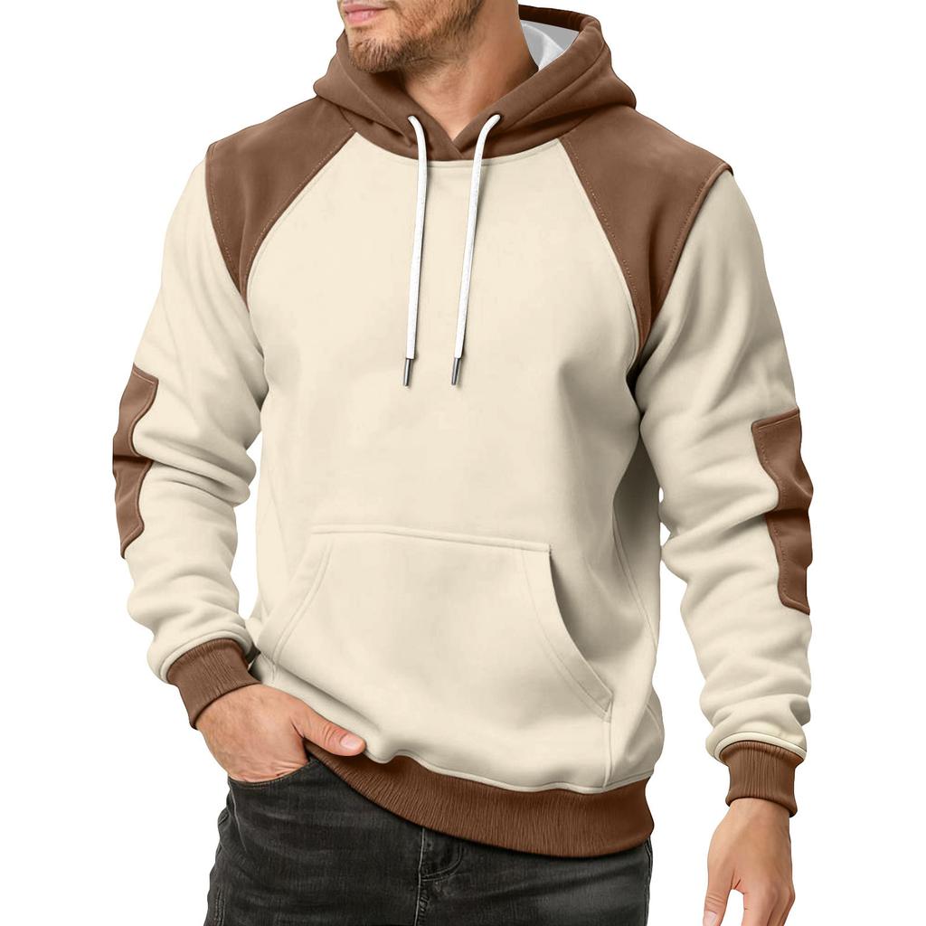 Men's Colorblock Sweatshirt Hoodie Men's Sports Large Size Casual Sweatshirt