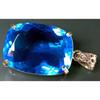 Natural Blue Topaz Pendant Cushion Cut 96.95 Ct Beautiful Certified