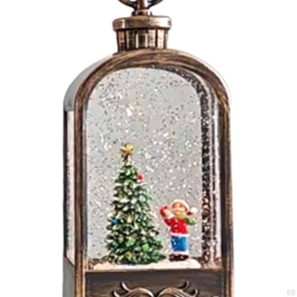 Christmas Music Box Fireplace Lantern Gift Nightlight Xmas Decor for Indoor Outdoor
