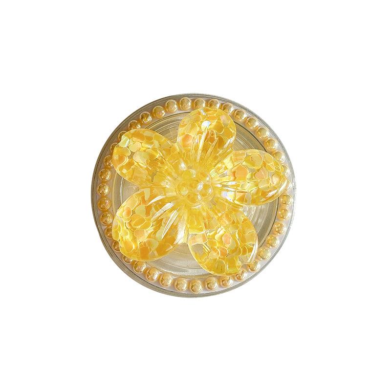 Color Sequined Flower Pearl Magnetic Mobile Phone Airbag Bracket Retractable Ring Desktop Lazy Drama Support