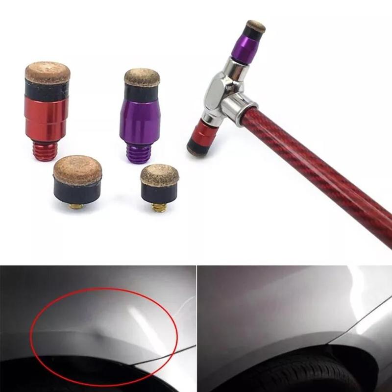 1Set Of Dent Hammer With Pointed Tip Pointed Tapping Tool Dent Repair Dent Removal Leveling Hammer PDR Tapping Leather Head Tool
