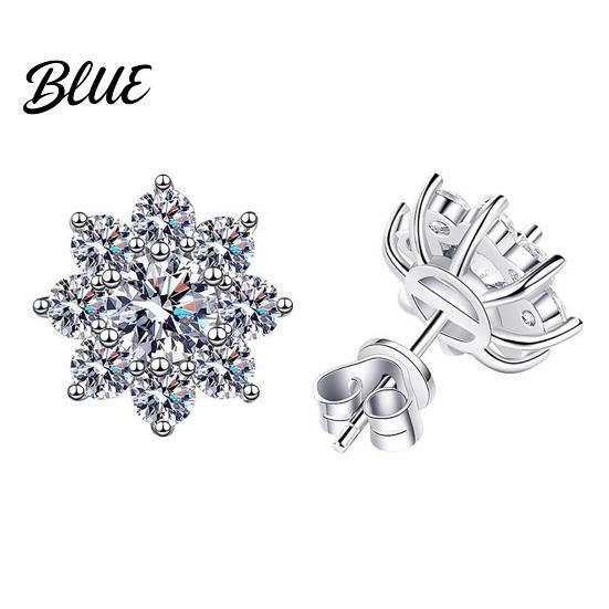Lightweight Everyday Earrings Women Sunflower One Carat Cubic Flower Shape