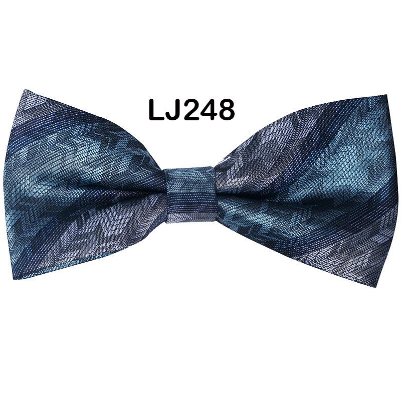 New Men'S Bow Business Wedding Party Bow Tie Solid Color Stripe Men'S Wedding