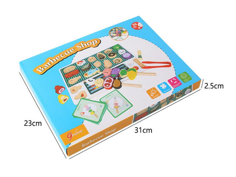 Children s Wooden BBQ Role-Play Toy for Family Fun and Learning 31*23*2.5cm