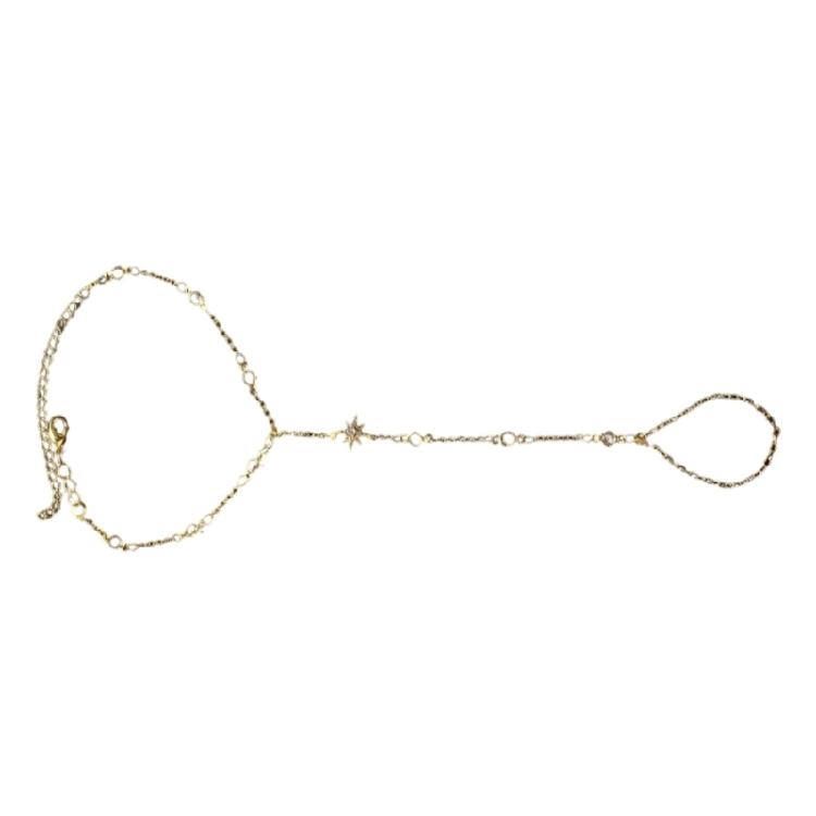 Stylish Star Shaped Finger Bracelet for Women Portable Chain Hand Jewelry With Crystals Accent Versatile Styling