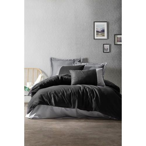 

Хлопковая коробка Plain Ranforce Double Duvet Cover Set Black Grey