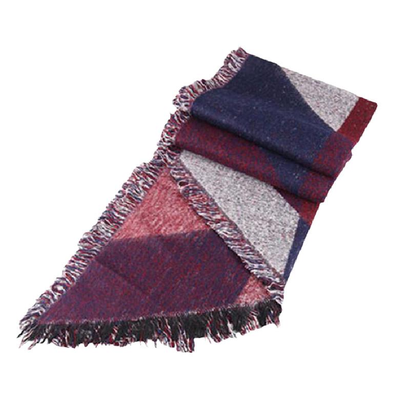 Women Long Imitation Cashmere Scarf Wrap Shawl Plaid Tassel Winter Warm Gift