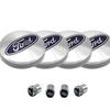 4x SILVER BLUE Emblem Wheel Center Caps Hubcaps Cover 4Valve For