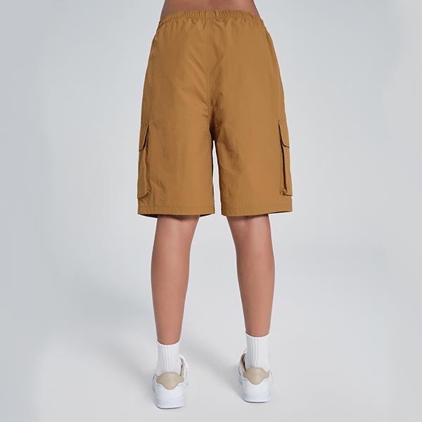 Reebok Solid Color Multi-Pocket Loose Fit Cargo Shorts Unisex Shorts Moss-Yellow 24SRM603UGY3
