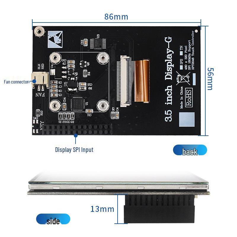 3.5" 60FPS Touch Display for Raspberry Pi 5/4B/3B+/Zero 2W