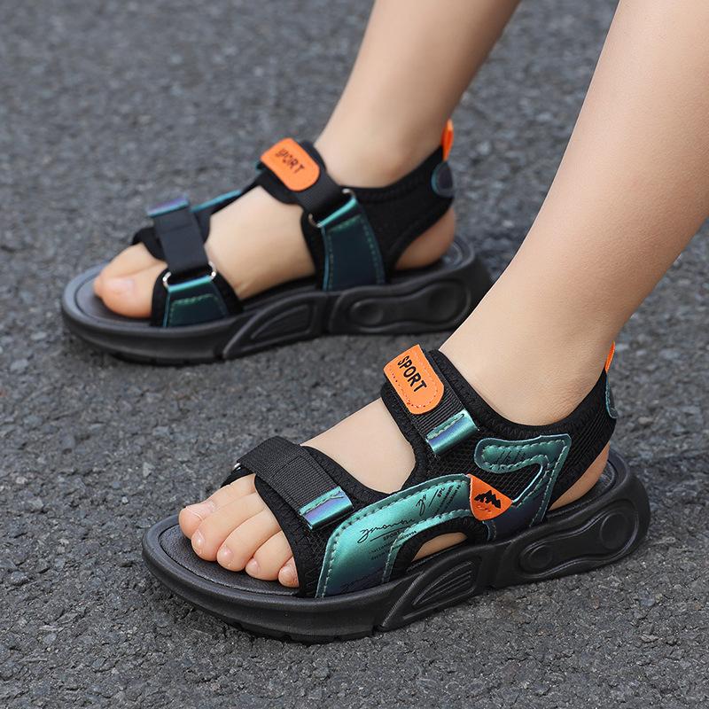 

Новые одноклассники детские сандалии с открытым носком против ударов летние на липучке студенческие мягкая подошва водонепроницаемые модные дезодорирующие пляжные туфли size 40 (inner length 25cm)