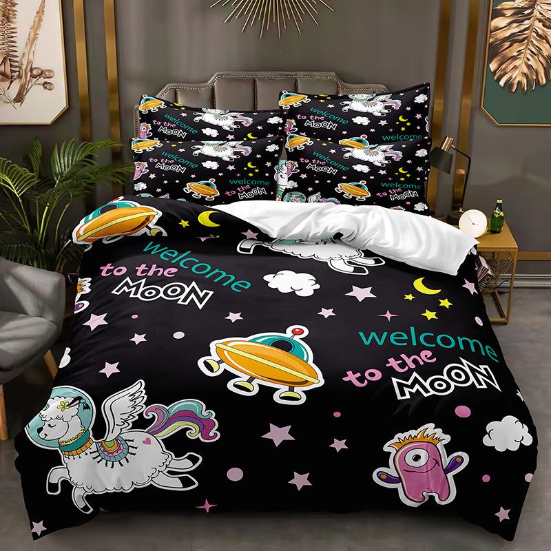 3D Space Cartoon Pattern Bedding Set Kid Boys Baby Quilt Cover Pillowcase 2/3pcs Single Double Bed Cover Gift Bed Set