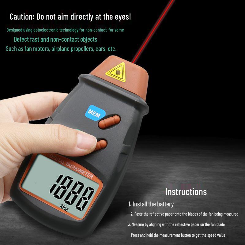Tahometru digital laser portabil fără contact