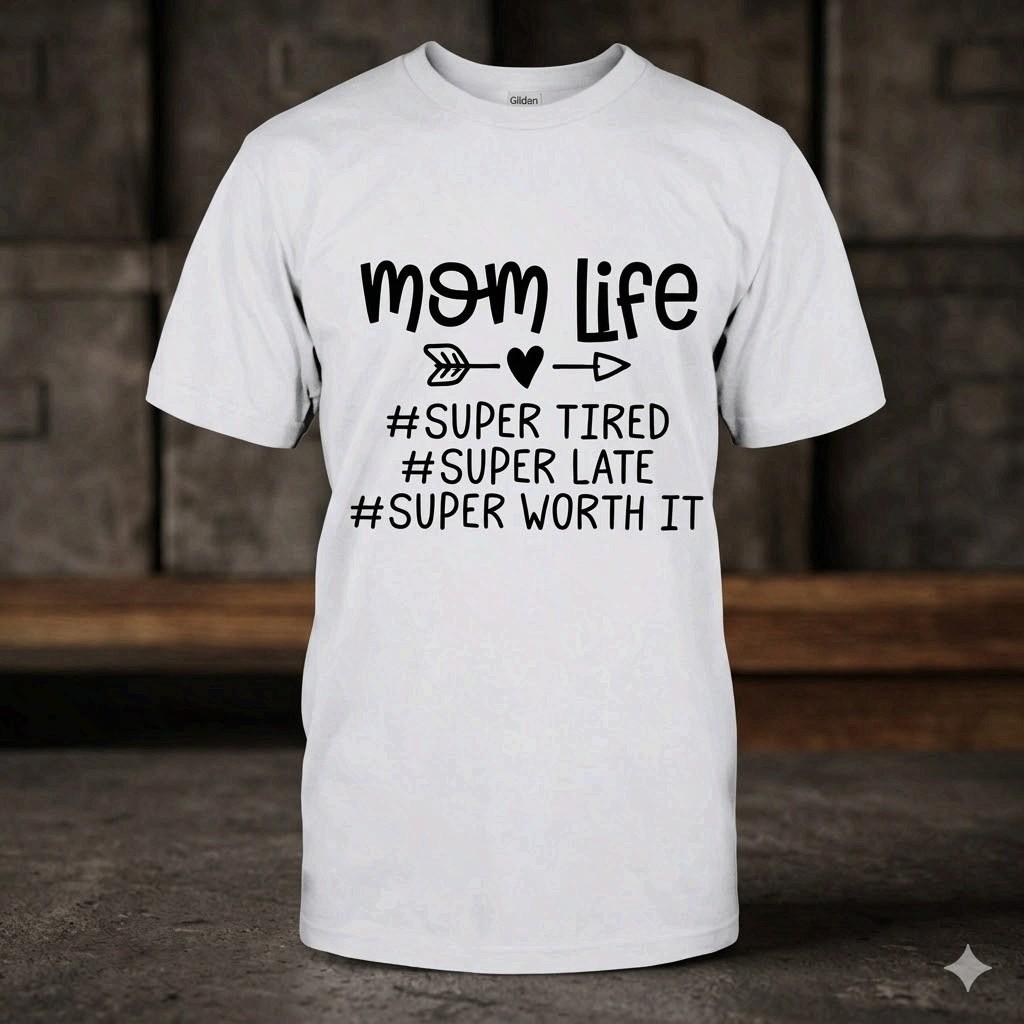 NEW! Mom Life Blessed Motherhood Cute Family Graphic Unisex T-shirt Unisex T-Shirt M