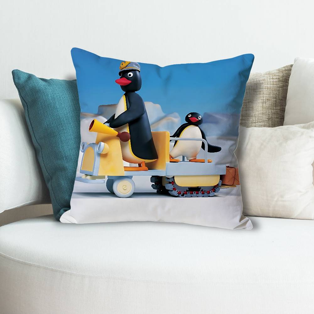 Penguin Cute PPingu Various Sizes Square Pillow Case For Car Home Bedchamber Decor Custom Valentine gift