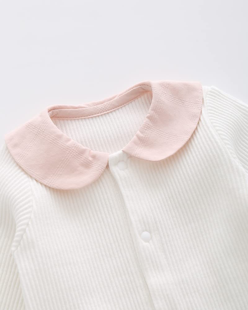 Baby Clothes Long Sleeve Romper for Girls and Boys Newborn Coveralls Newborn Pajamas Preparing for Maternity Jacquard Underwear Plain with Collar