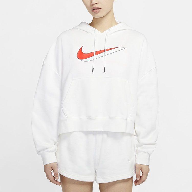 Nike Sweatshirts Women's White Hooded Moderate Regular DJ1075-100