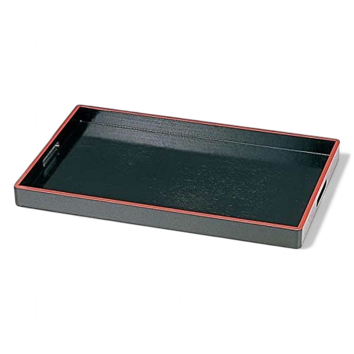 

Traditional Japanese 2 Shaku Black and NP J-kitchens Placemat, Tray, Wooden, Side-Trimmed, Red,