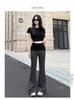 Pantaloni da Yoga a Zampa d'Elefante Color Block da Donna - Vita Bassa, Vita Alta, Versatili, Snellenti per Primavera/Estate