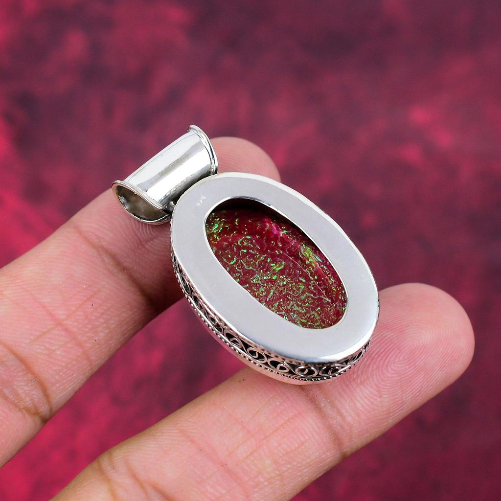 Pink Triplet Opal Pendant, 925 Solid Sterling Silver Gemstone Jewelry, Handmade Pendant, For Thanksgiving