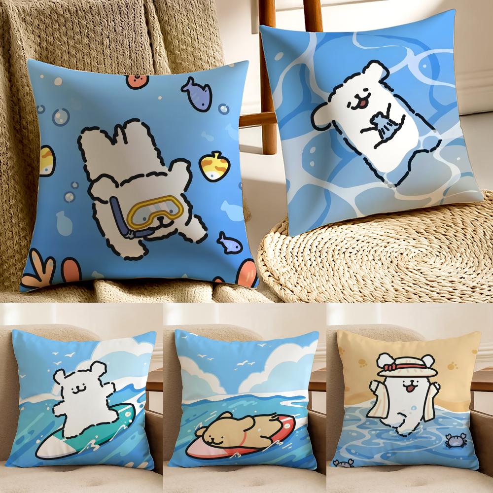 moonlab studio Art Cartoon Cute Dog Cushion Cover Pillowcase Antidustmite living Room Sofa Decor Cushion Room