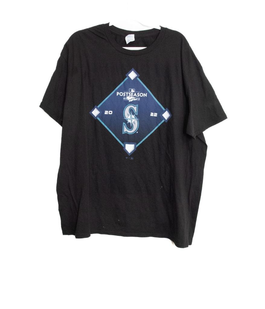 Seattle Mariners 2022 MLB Postseason T-Shirt Black Cotton Short Sleeve Crew Neck