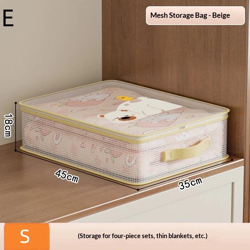Clothing Organizer with Large Capacity Transparent Mesh Bags for Efficient Storage Solutions