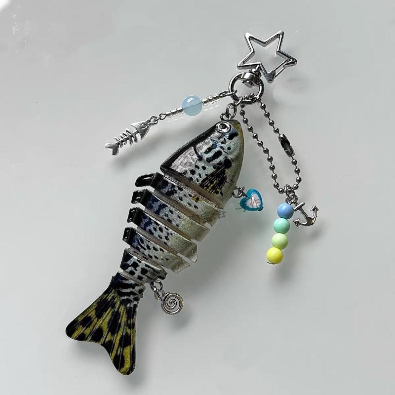 1Pcs Exquisite Handmade Fish Keychain For Fishing Enthusiasts Bag Pendant Decoration Souvenir Gifts Jewelry Accessories
