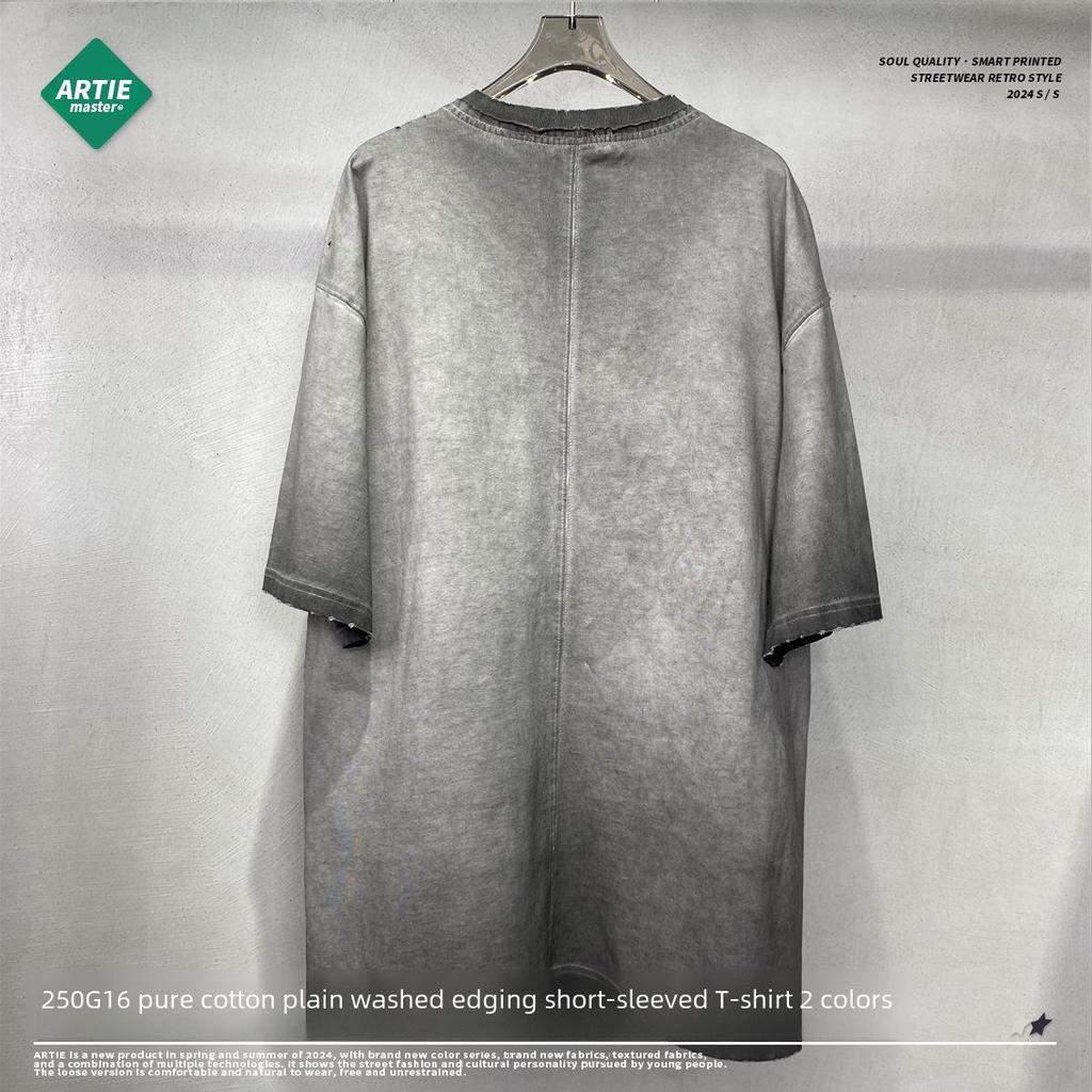 2025 Frühling/Sommer Retro Herren T-Shirt: Farbecht, Used-Look, Locker gewaschener Stil