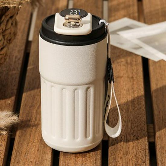 Portable Cute Thermos Cup with Smart Temperature Display – 316 Stainless Steel Travel Mug with Carrying Rope