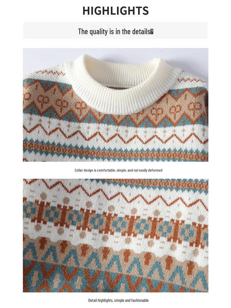 Men's Autumn/Winter Casual Half-High Collar Knitted Sweater