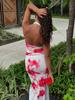 European & American Slimming Set: Resort Style Printed Vest with Impressionist Half Skirt