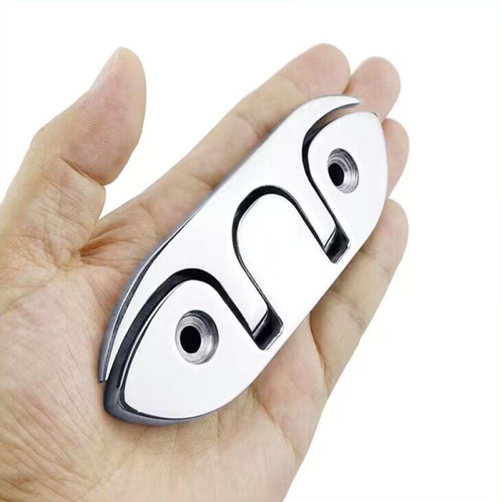 Stainless Steel Marine Folding Buckles, 2-Pack Flip-Up Dock Rope Buckles Marine Mooring Buckles with Mounting Screws for Boats, Kayaks, Deck Ropes