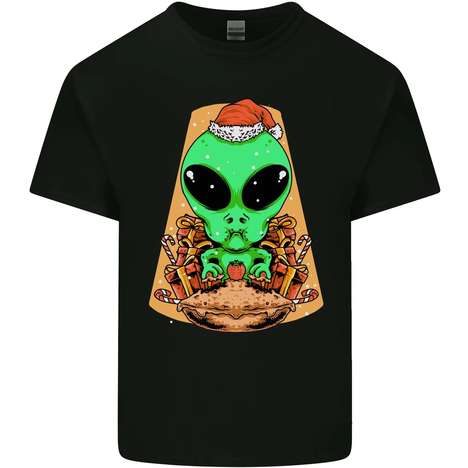 Christmas Alien UFO Santa Space Ship Funny Kids T-Shirt Childrens S