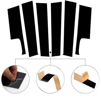 6Pcs Glossy Black Pillar Posts Window Door Moulding Trim Cover Exterior Accessories Fit For Jeep Compass 2007-2017