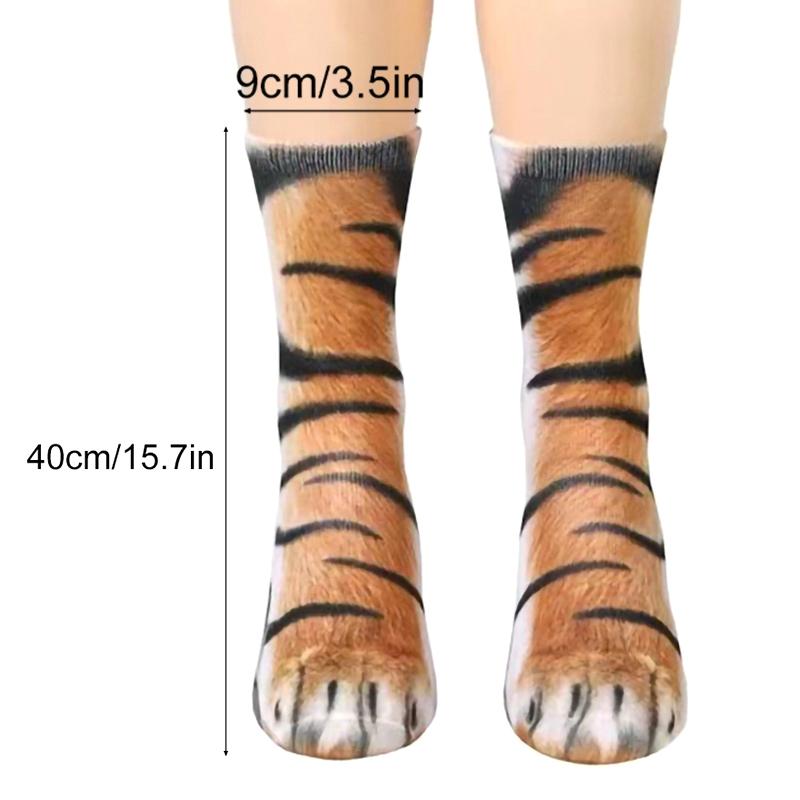 1 Par Creativo Divertido Perro Mono Pollo Cerdo Pata Novedad Calcetines Unisex Adulto Impresión 3D Animal Pata Calcetines Broma Regalos de Navidad