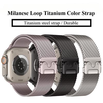 Řemínek milánský tah barvy titanu pro Apple Watch Ultra pásek 49/45/46/44/42 mm Náramek iWatch série 10 9 8 7 6 Náramek na zápěstí