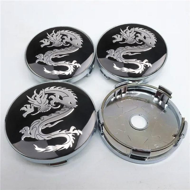 4pcs Universal 60mm Dragon Emblem Car Wheel Center Cap Hub Covers Badge For Mercedes Benz BMW Lexus Mazda Tesla Ford Chevrolet