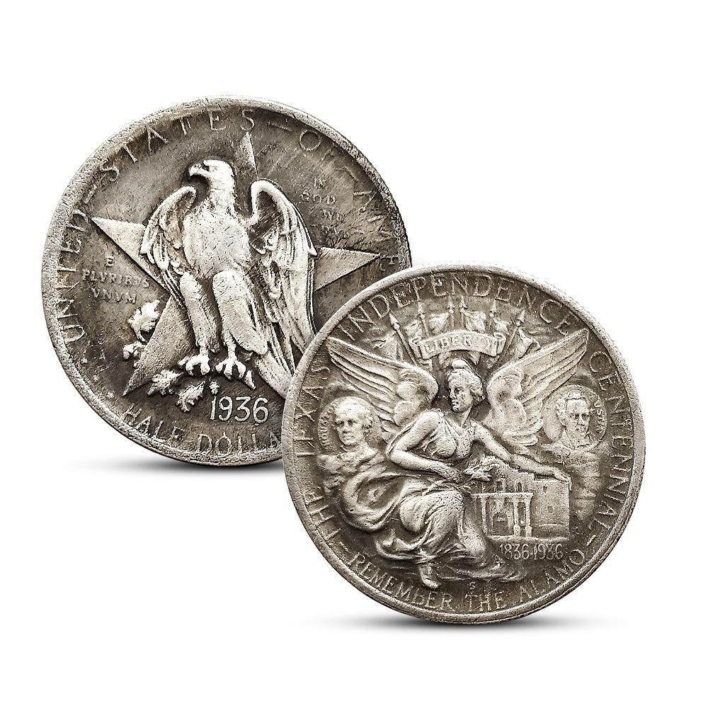 Commemorative coin for the 1936 Alamo Campaign, Texas Independence, antique, silver dollar, commemorative coin