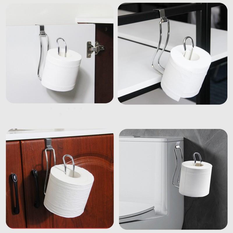 304 Stainless Steel Bathroom Wall Organizer No Punch Toilet Tissue Dispenser Multi Functional Rack Toilet Paper Holder Bathroom