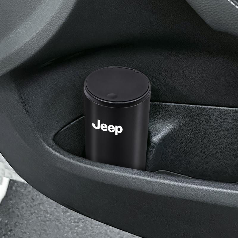 Portable Car Garbage Cup Aluminum Alloy Trash Can Ashtray For Jeep Grand Cherokee Wrangler JK Gladiator Compass Renegade Patriot AKV1