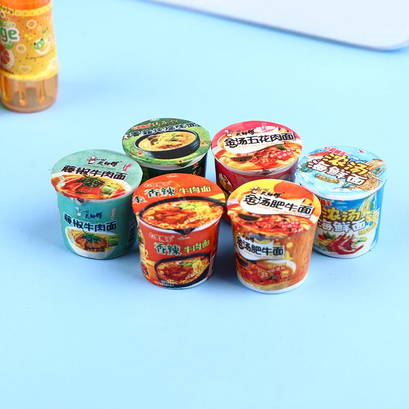 6Pcs/Lot 1:12 Doll House Miniature Instant Noodles Kitchen Accessories Toys