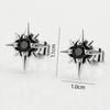 Black CZ Metal Star Earring Stud For Men Women Hip Hop Style Antique Copper Color Start Clear Crystal Couple Post Earrings