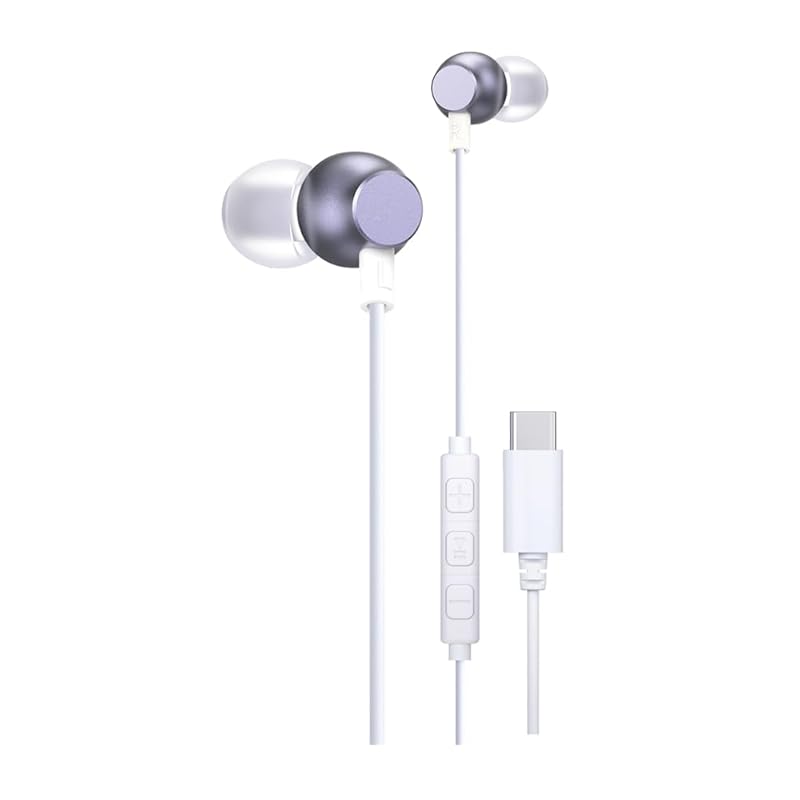 

Built-in DAC Type-C earphones VTH-IC054 wired microphone call Canal type (purple)
