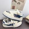 Retro Hong Kong Style Denim Blue Bread Shoes Women's Ins Tide Niche Original Versatile Sports and Leisure Shoes 2025 Spring New Models