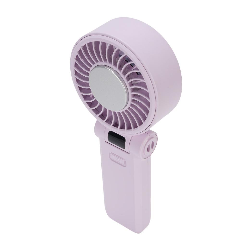 Foldable Handheld Fan 5 Speed Digital Display Quiet Long Lasting Running Personal Fan with Lanyard