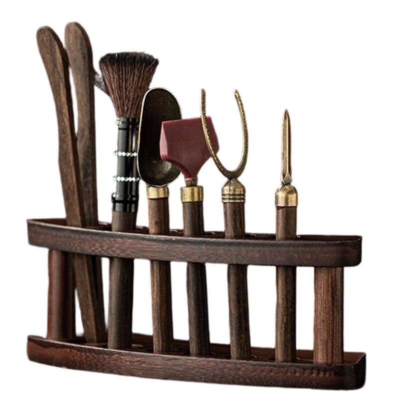 ABBP-Solid Wood Tea Ceremony Six Gentlemen Set Tea Set Accessories Daquan Tea Table Tray Tea Making Tools Tea Scraping Set