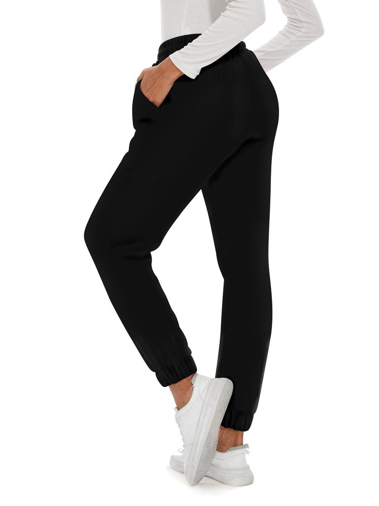 Autumn/Winter Cuffed Fleece-lined Sports Pants for Women Outerwear Warm Drawstring Fleece-lined Thickened Autumn/winter Sports Pants