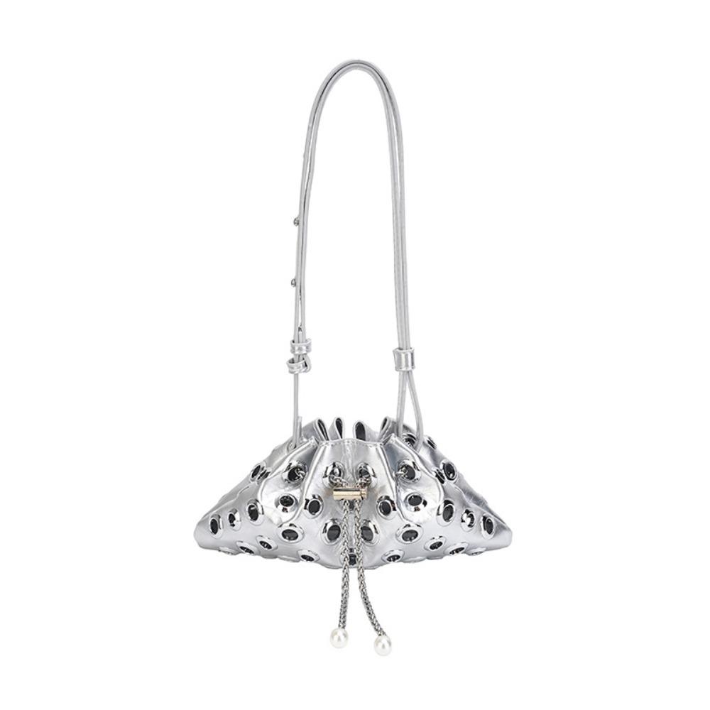 Metal Stud Rivet Shoulder Bag Spicy Girl Drawstring Crossbody Bag Simple Y2k Underarm Bag  Daily